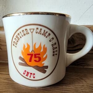 Boy Scouts Of America Ceramic Mug Cup BSA Frontier Camp-O-Ball GNFC 1975